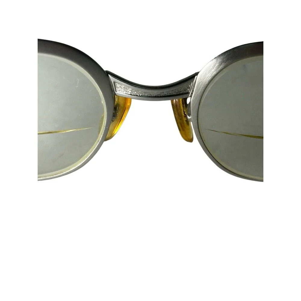 M/C 130 USA Vintage Eyeglasses Petite Nice Condition Silver Vtg With Case
